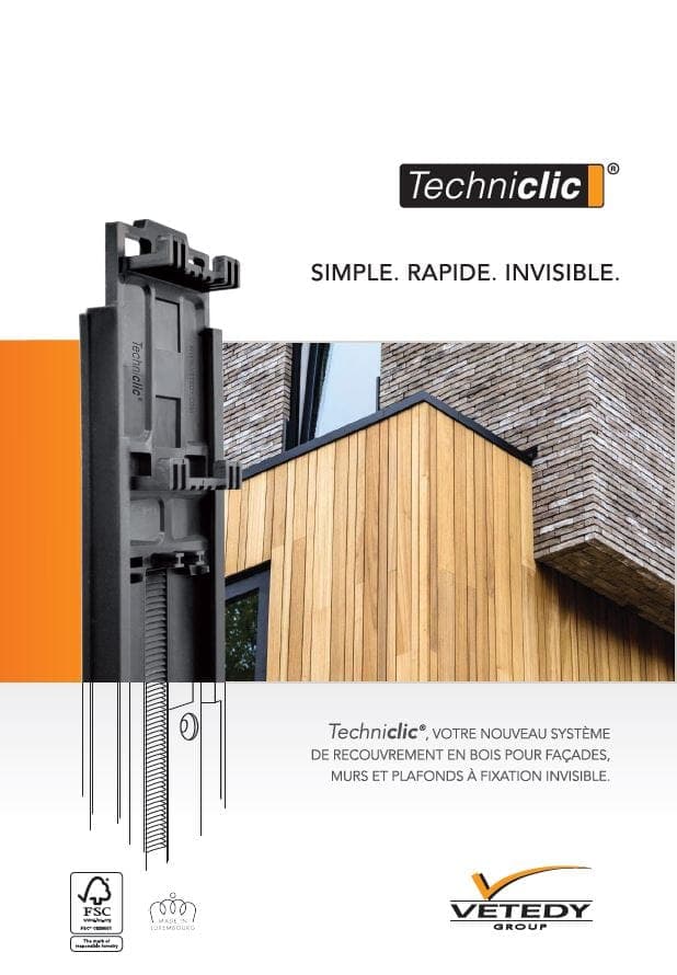 Techniclic folder vetedy product softline wood cladding invisible fixation no screw